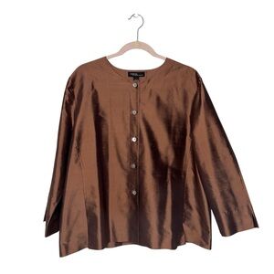 VALERIE BY VALERIE STEVENS 100% SILK COPOER BLAZER SZ XL